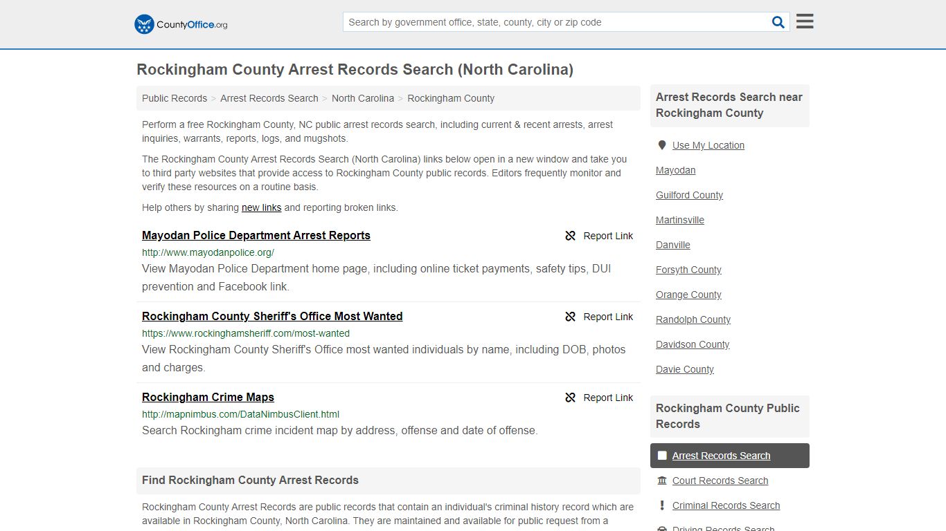 Arrest Records Search - Rockingham County, NC (Arrests ...